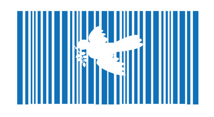 barcode  and bird illustration vector black and white.jpg