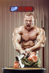 Fitness man at workout in gym