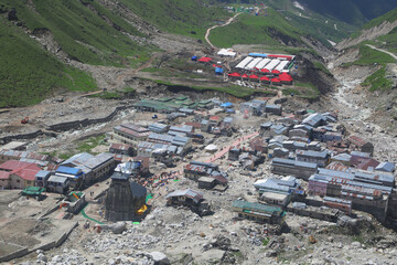Kedarnath temple aerial view after Kedarnath Disaster 2013. Heavy loss to people & property...