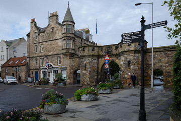 West Port gate in Saint Andrews village, Scotland, United Kingdom
