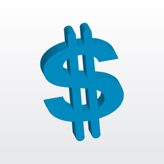 Creative 3d dollar sign vector icon design. US dollar sign.