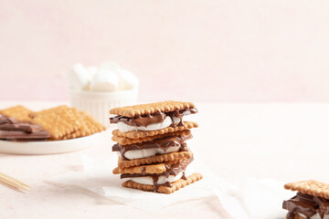 chocolate chip cookies and marshmallows