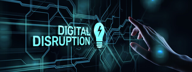 Digital Disruption. Disruptive business ideas. IOT, network, smart city, big data, cloud, analytics, web-scale IT, AI.