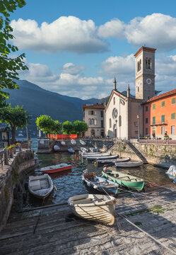 View of picturesque village on Lake Como, Torno, Lombardy, Italy