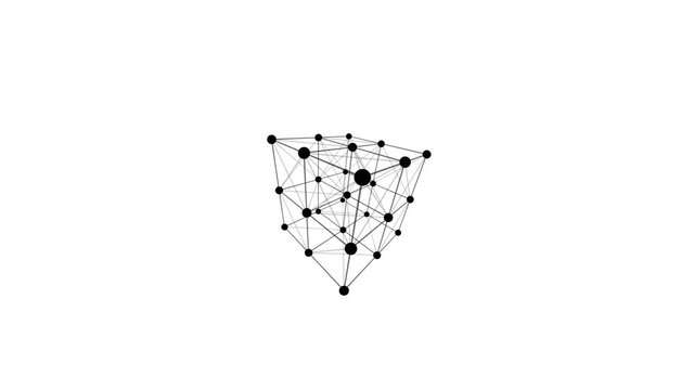 cubo, atomi, rotazione, 3d, molecole