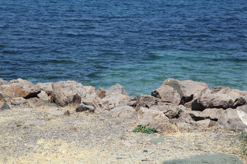 sea ​​shore made of stones