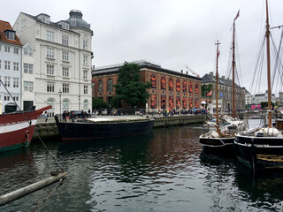Nyhavn area en Copenhague. Dinarmarca