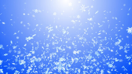 Snow Flake Crystals winter freeze ice holiday particle 3D illustration background