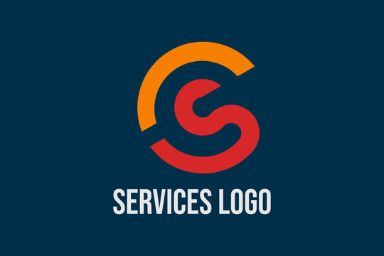 Vector logo with telephone illustration and initials "C" and "S" in positive space, and initials "e" in negative space. Usable for general service business logos via phone calls and online.