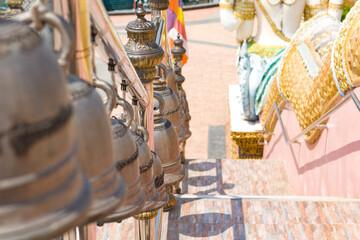 Bell made of brass in buddhist temple