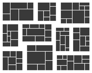 Photo collage set. Vector Mood Board. Creative Theme Mood Board, Logo Template, Collage Frames.