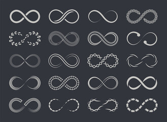 Infinity loop logo icon. Vector unlimited infinity, endless line shape sign