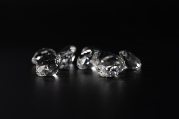 Beautiful luxury diamonds on black backgrounds