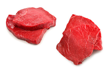 Beef steak isolated on white background.