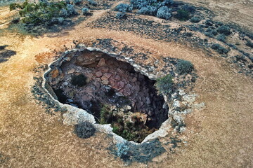 Huge sinkhole leading to the underground cave