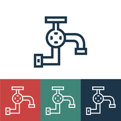 Linear vector icon with crane