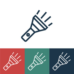 Linear vector icon with electric torch