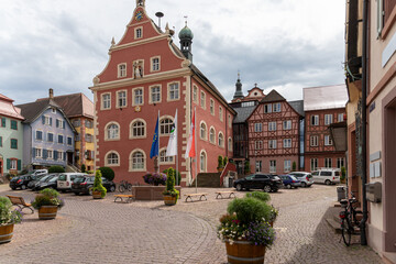 Town hall with old town of Ettenheim