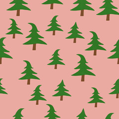 christmas trees seamless pattern