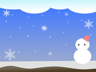 雪の結晶と雪だるま