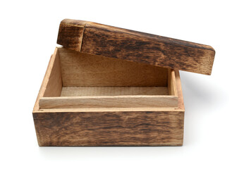 Old chest isolated on white.