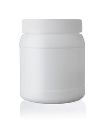 Plastic jar isolated on white.