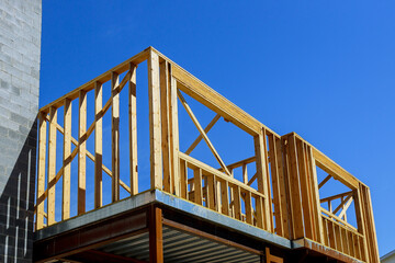 Wooden house residential construction home framing