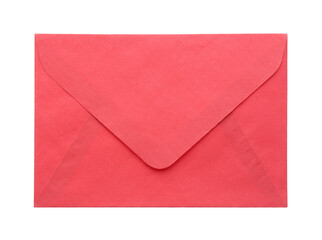 Red paper envelope isolated on white. Mail service