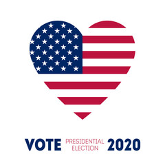 November 3 - Presidential Election 2020 in US. Patriotic design element. Poster, card, banner for United States Vote day. Vector.