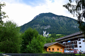 Blick zum Schattenberg Oberstdorf mit Flugschanze