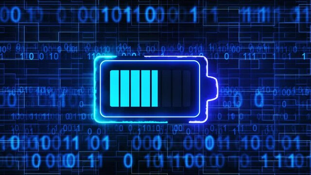 Global Energetic Problems In This Animated High Tech Illustration. Blue Cyber Technology Background