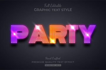 Gradient Party 3d Text Style Effect Premium - obrazy, fototapety, plakaty
