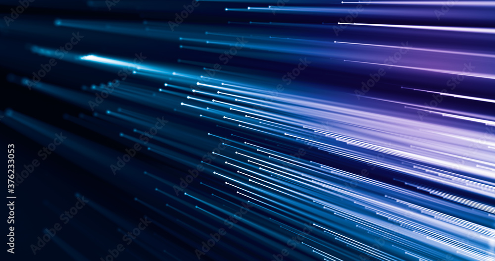 Poster led lights connected by dots, fast concept data communication. 3d rendering