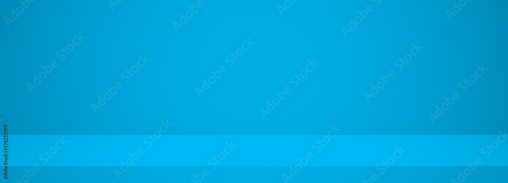 Poster blue room in the render. background studio gradient used display, website background.
