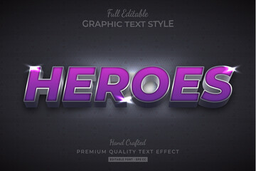 Heroes 3d Text Style Effect Premium