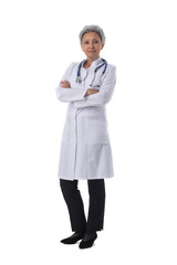 Female doctor isolated on white