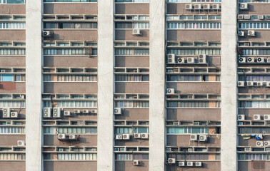 Fototapeta na wymiar Exterior of old industrial building in Hong Kong