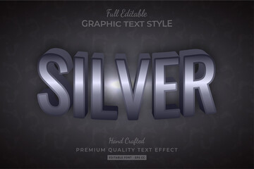 Silver Metallic 3d Text Style Effect Premium