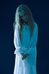 pale girl ghost in nightgown