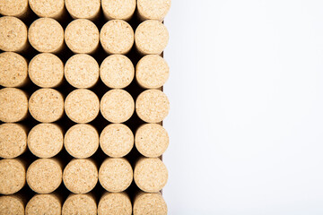 image of wooden cork white background 