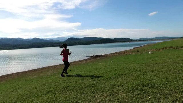 correr en la laguna