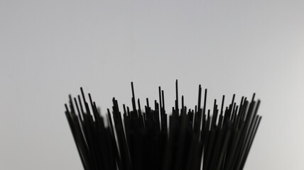 Black Spaghetti on white background