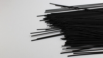 Black Spaghetti on white background