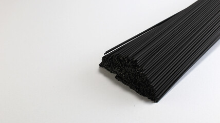 Black Spaghetti on white background