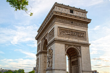Fototapeta premium Arc de Triomphe (Triumphal Arch) of Paris, France, at Champs Elysees
