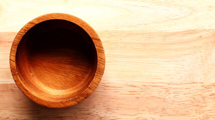 close up of a wooden bowl