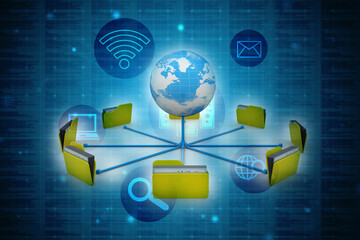 3d illustration of Data sharing concept
