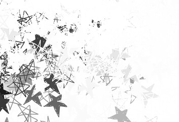 Light Gray vector background with colored stars.