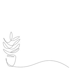 Fototapeta na wymiar Plant line drawing, vector illustration