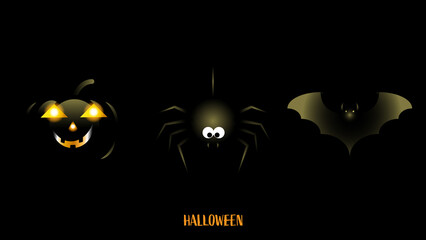 Halloween decoration for celebration on dark background.